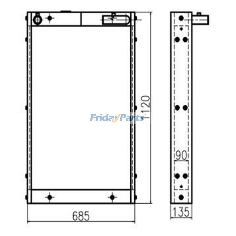 Für Hyundai Bagger R225-7 R215-7C Hydraulikölkühler