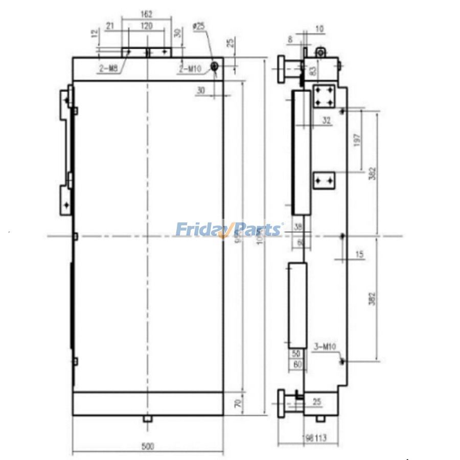 Für Hyundai Bagger R210W-9 R215-9 R225-9T Hydraulikölkühler