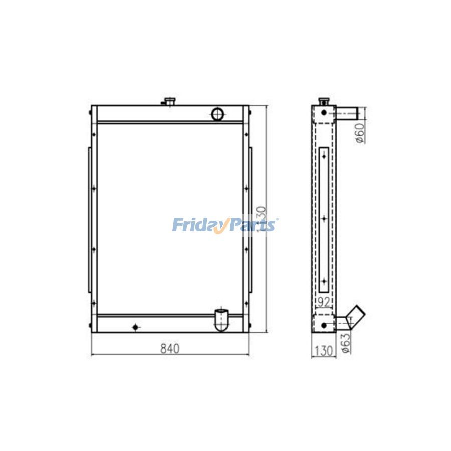 For Hyundai Excavator R265-7 Water Tank Radiator Core ASS'Y