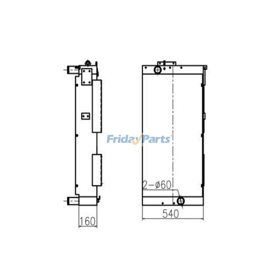 For Hyundai Excavator R335-9T R385-9T Water Tank Radiator Core ASS'Y