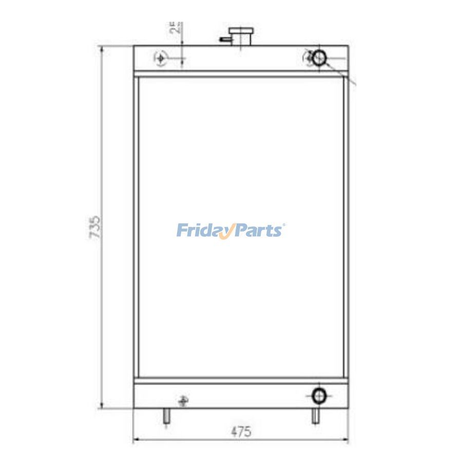 For Hyundai Excavator R60-7 Water Tank Radiator Core ASS'Y New Type