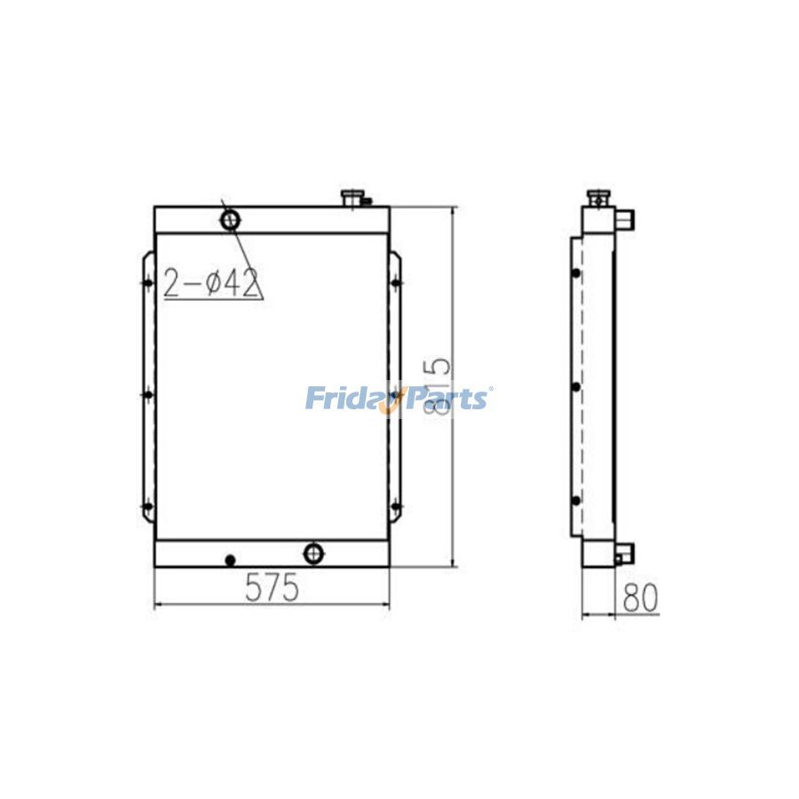 For Hyundai Excavator R85-7 Water Tank Radiator Core ASS'Y