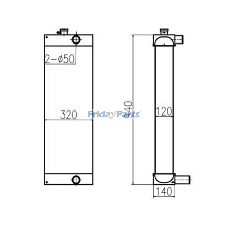 For  JCB Excavator JS140 JS130LC Water Tank Radiator Core ASS'Y