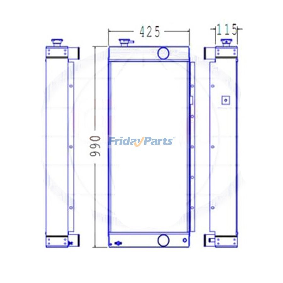 For JCB Excavator JS175 Water Tank Radiator Core ASS'Y