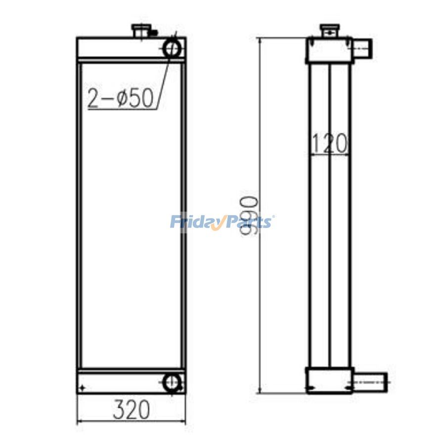 For JCB Excavator JS225 JS235 JS240LC Water Tank Radiator Core ASS'Y