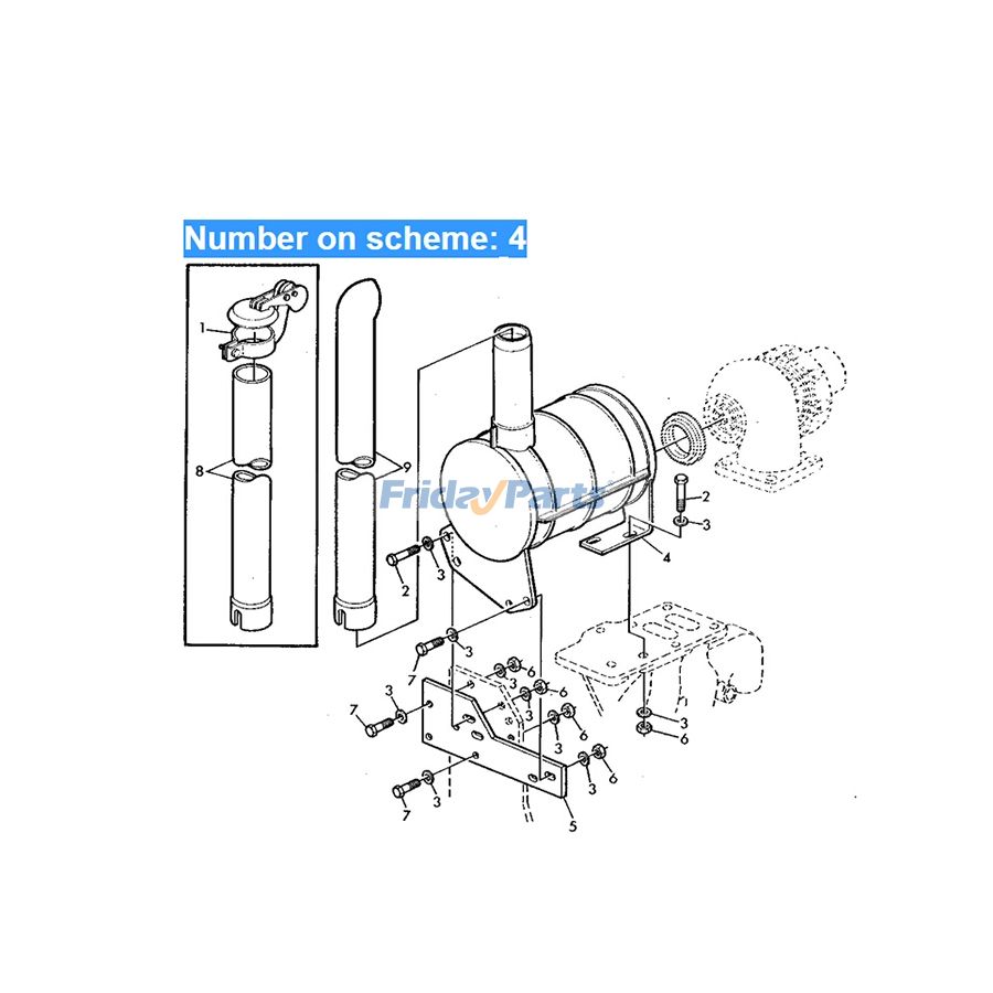 Tractor Muffler Silencer AL35753