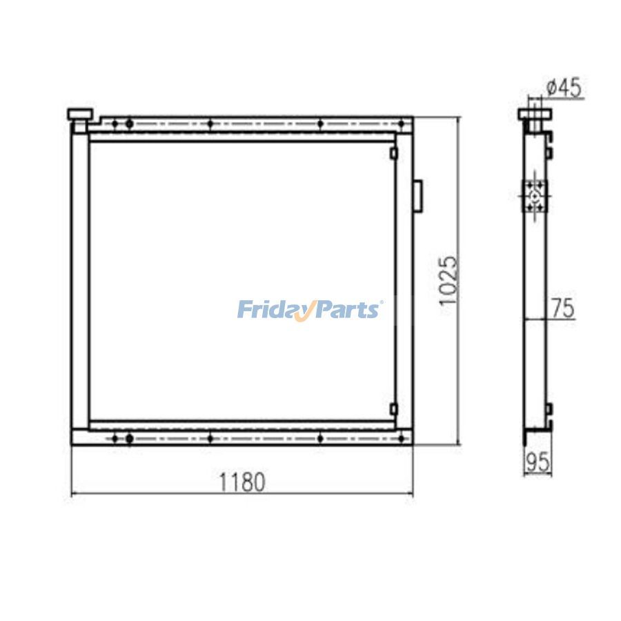 Refroidisseur d'huile hydraulique pour excavatrice John Deere 470GLC 4466041pourPour JOHN DEERE
