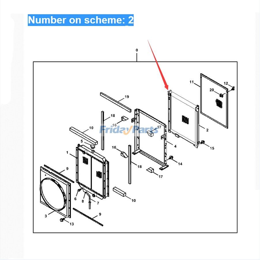 Refroidisseur d'huile hydrauliquepour Pelle
