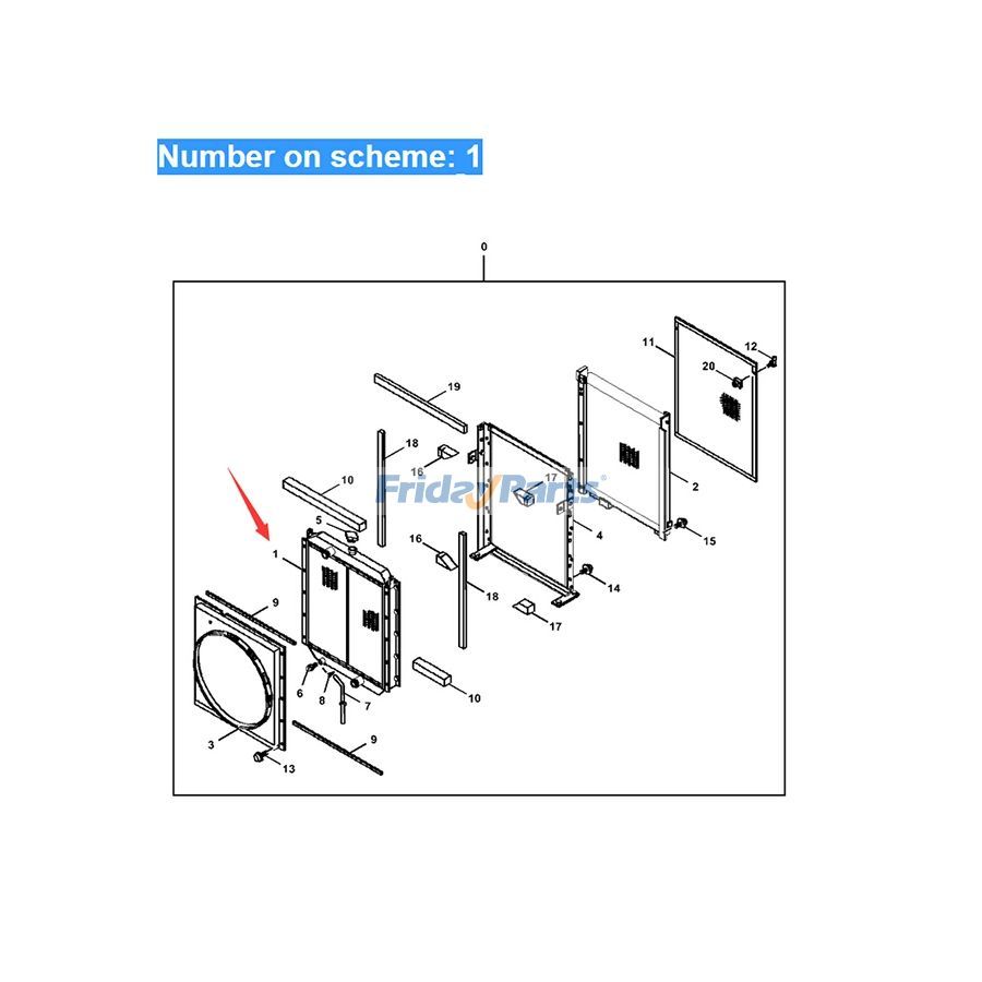 Pour John Deere Excavator 470GLC Réservoir d'eau Radiateur Noyau ASS'Y 4466040