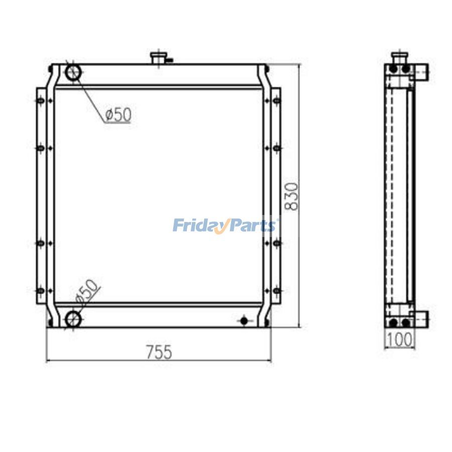 For Kato Excavator HD820V Water Tank Radiator ASS'Y