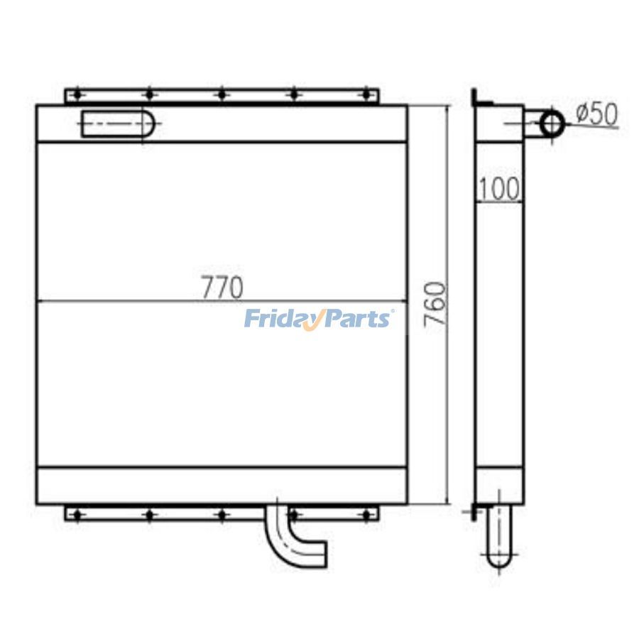 Refroidisseur d'huile hydraulique pour excavatrice Kato HD900-5