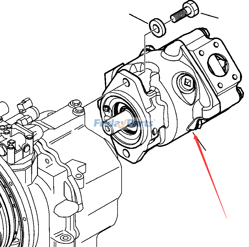 コマツ バックホーローダー WB146-5 WB156-5 WB93R-5 WB93S-5 WB97R-5 WB97S-5 油圧ポンプ 708-1U-04112