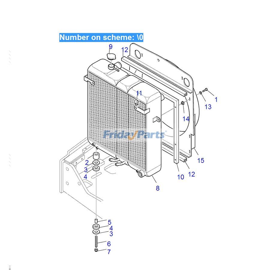  Backhoe Water Tank Radiator Core ASS'Y For KOMATSU