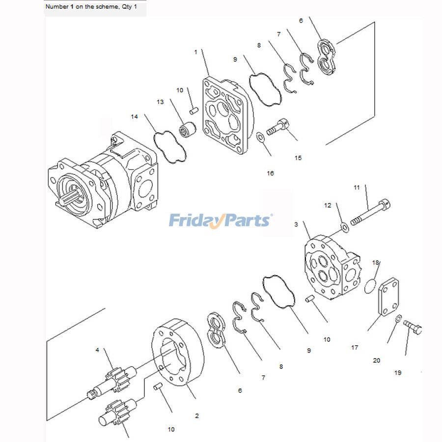 For Komatsu Bulldozer D155AX-3 Hydraulic Pump 705-51-30360