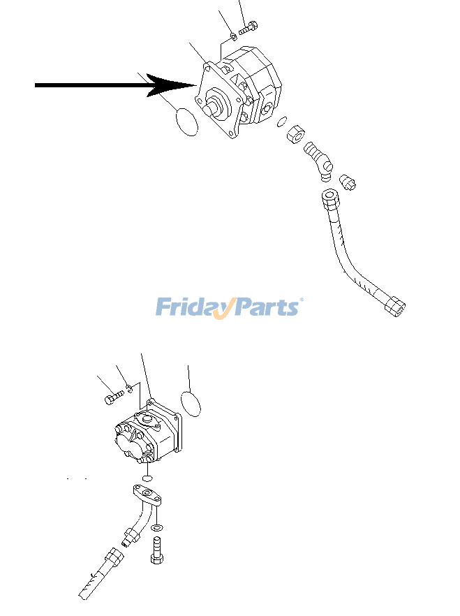 Bomba de dirección para excavadora Komatsu D355A-3X D355C-3 07442-71802