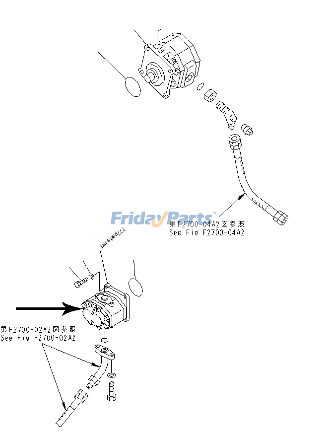 コマツ パイプレイヤー D355C-3 ミッションポンプアセンブリ 07434-72902