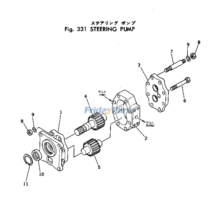 For Komatsu Bulldozer D455A-1 Hydraulic Pump 07442-72202