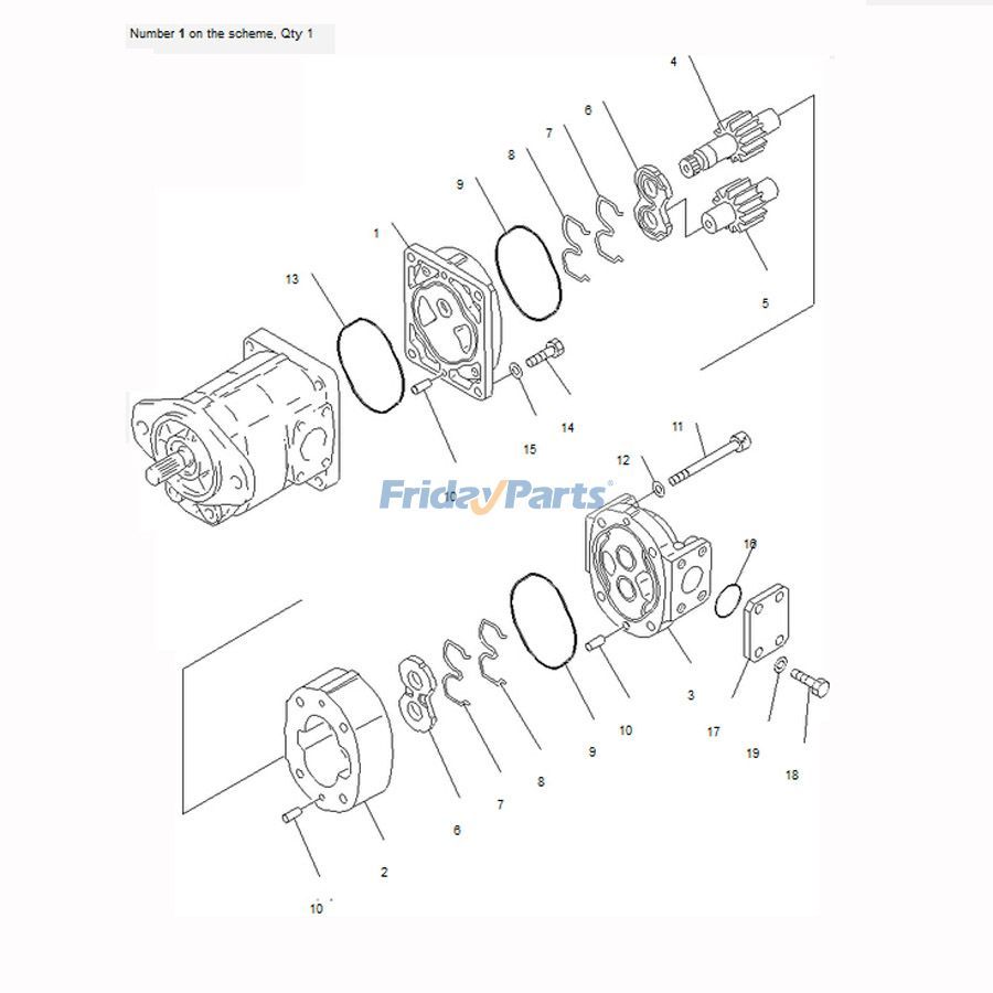 For Komatsu Bulldozer D61E-12 D61EX-12 D61P-12 Hydraulic Pump 705-51-20640