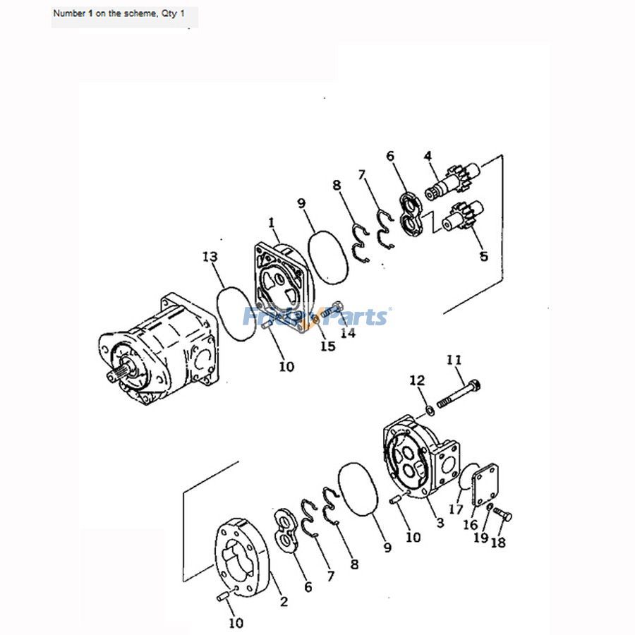 FridayParts Hydraulic Pump S6D125-2 BullD65E-12