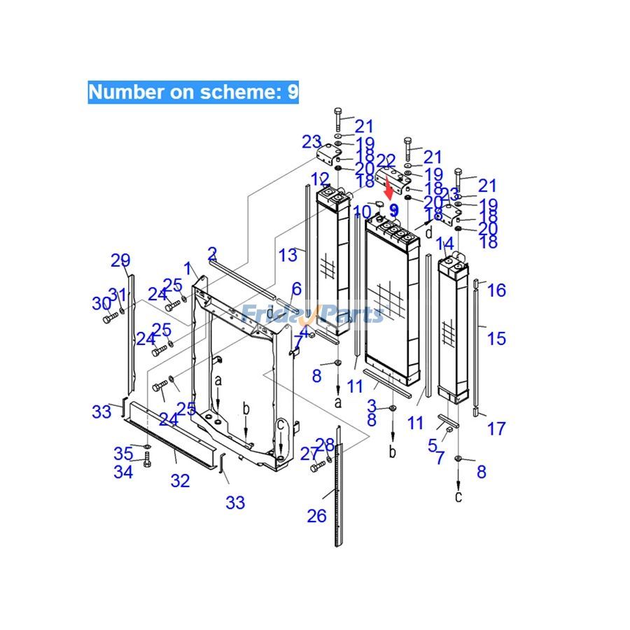 Kühlerkernbaugruppe für BullWater-Tankfür LaderFür KOMATSU