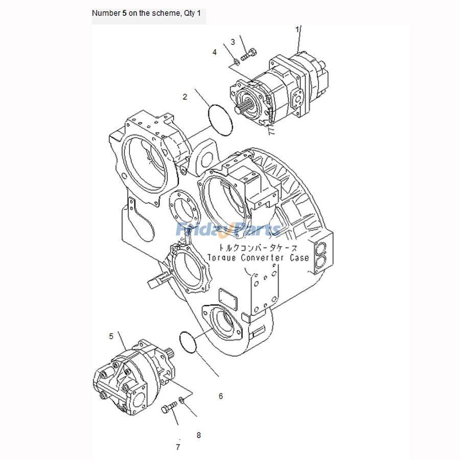 For Komatsu Bulldozer D85ESS-2 D65P-12 D61PX-12 D61E-12 D61EX-12 Towing Winch Pump 705-22-42090 705-22-43070