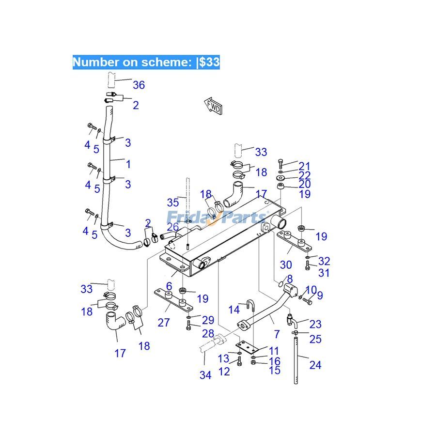 For Komatsu Bulldozer D85EX-15E0 D85EX-15R D85PX-15E0 D85PX-15R Water Tank Radiator Ass'y 154-03-75913