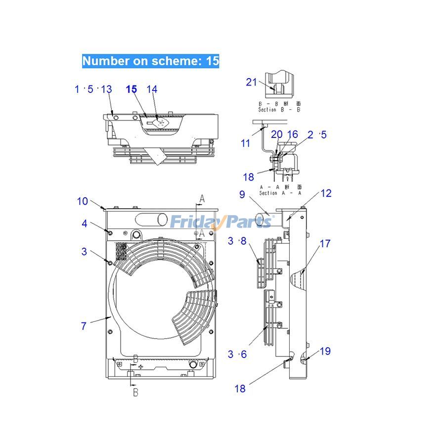 Water Tank Radiator ASS'Y for Loader