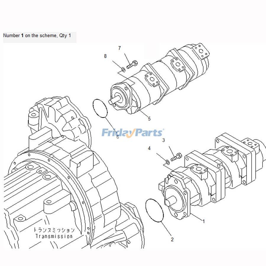 Bomba hidráulica para grúa Komatsu LW250-5X LW250-5H 705-56-34290