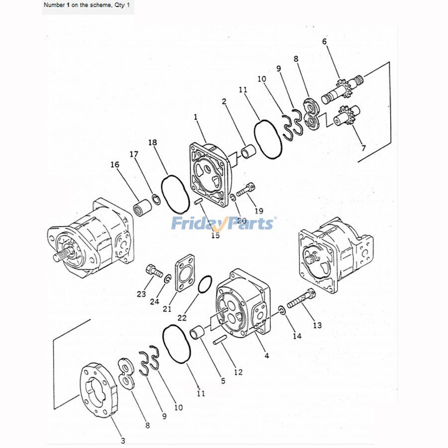 Bomba hidráulica para grúa Komatsu LW250L-1H LW250L-1X 705-56-23010