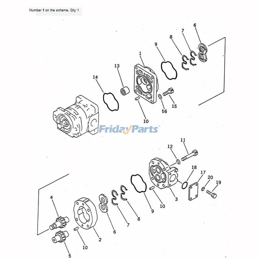 Bomba hidráulica para grúa Komatsu LW250L-1NX LW250L-1NH 705-51-30170