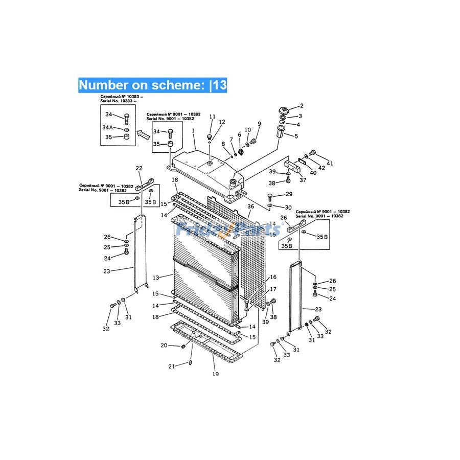 For Komatsu D355A-3 PC600-1 Water Tank Radiator Core D60 ASS'Y 195-03-22130