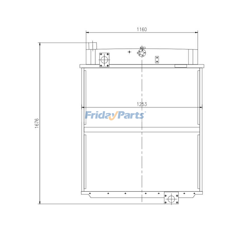 Radiador de depósito de agua 195-03-22130 para excavadora Komatsu D155C-1 D355A-3 PC1600-1 PC650LC-5 PC710SE-5 PC650-3 Para KOMATSU
