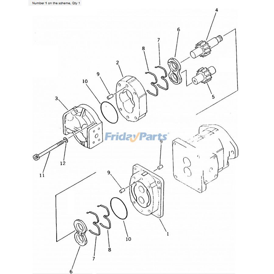 Bomba hidráulica 705-52-22000 para camión volquete Komatsu HD205-3