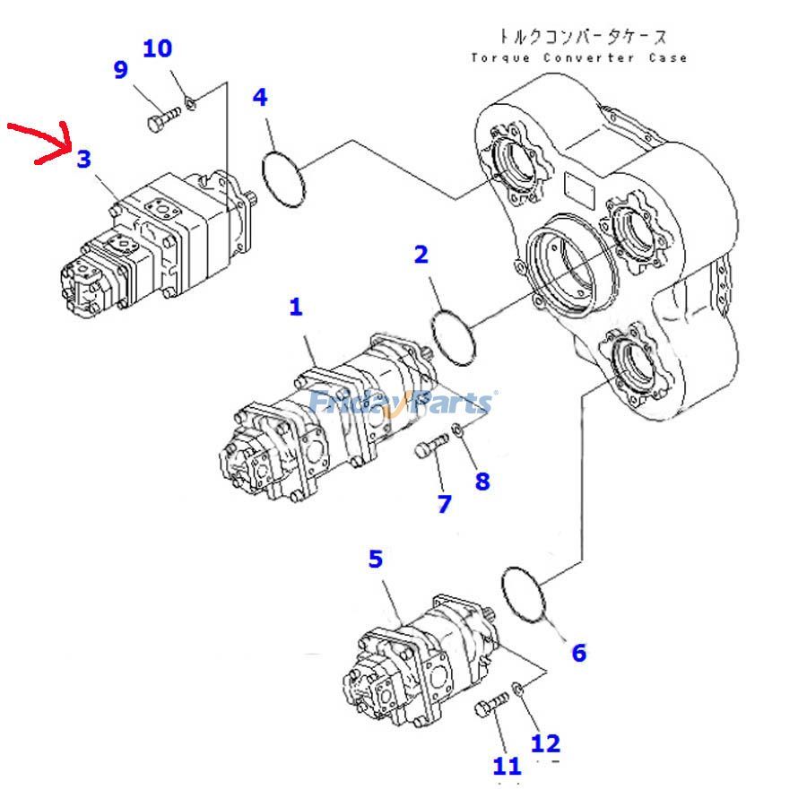 コマツ ダンプトラック HM400-1 HM400-1L 油圧ギアポンプ 705-56-33080