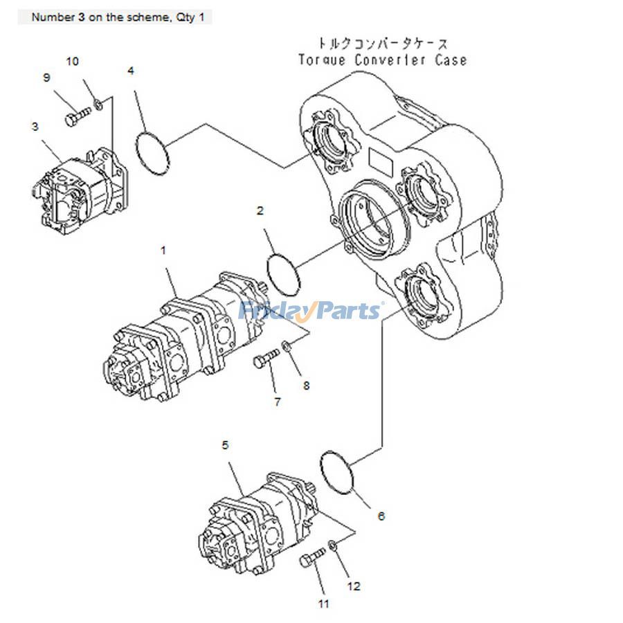 Bomba hidráulica para camión volquete Komatsu HM400-1 705-12-40040 705-22-40110