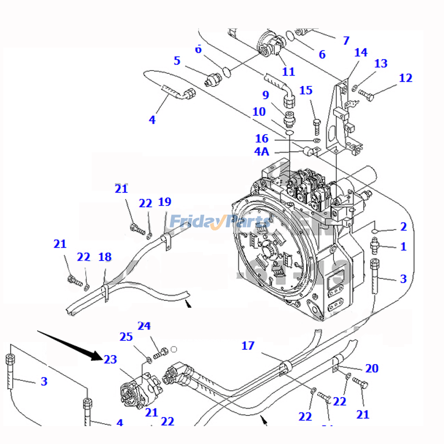 Bomba hidráulica para camión volquete Komatsu PW128UU-1 705-41-01540