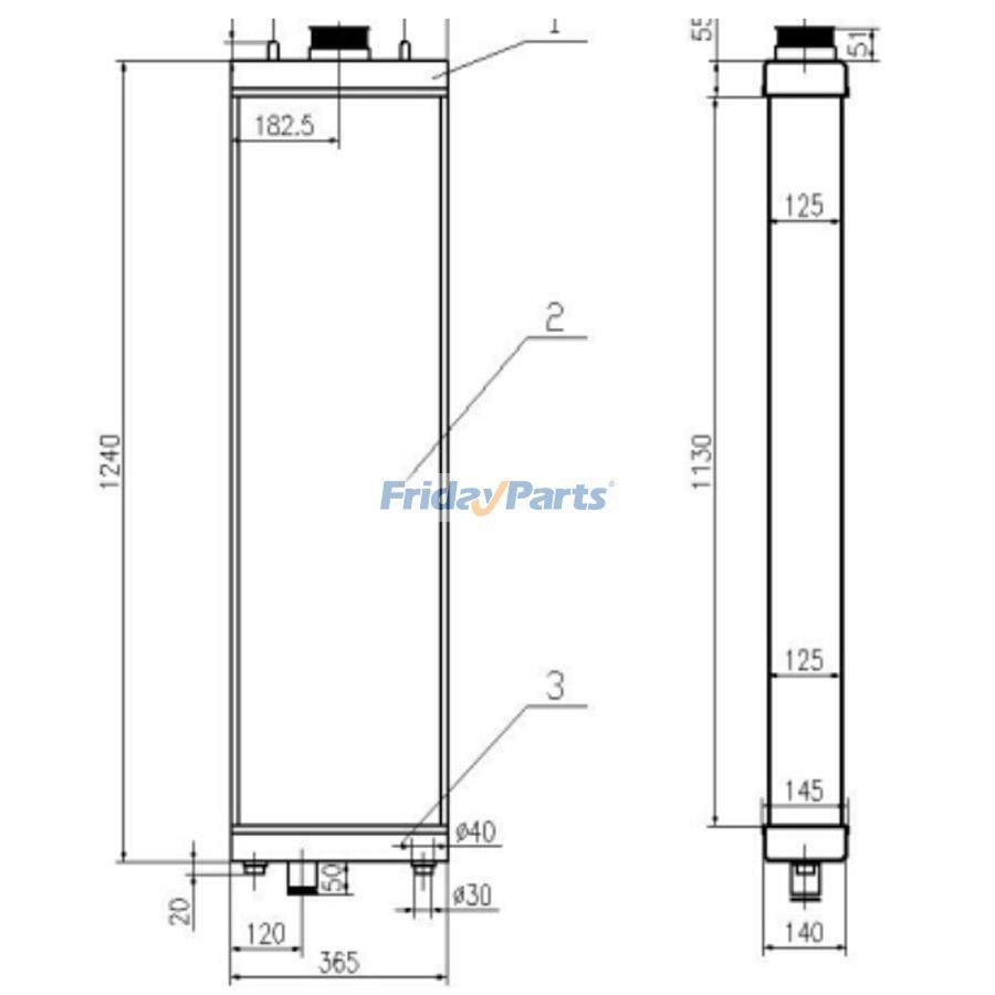 For Komatsu Excavator Bulldozer D275-3 Water Tank Radiator Core ASS'Y