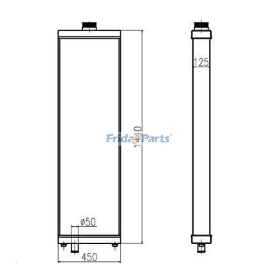 For Komatsu Bulldozer D375A-5 Water Tank Radiator Core ASS'Y