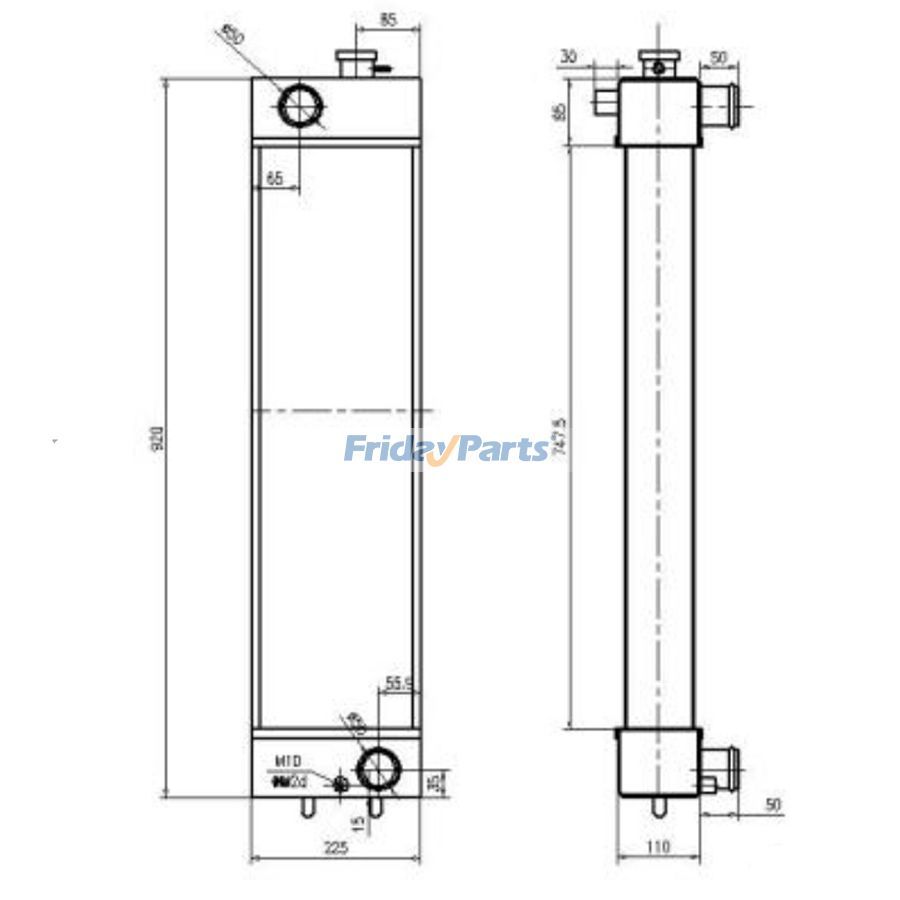 For Komatsu Excavator PC138-7 Water Tank Radiator Core ASS'Y