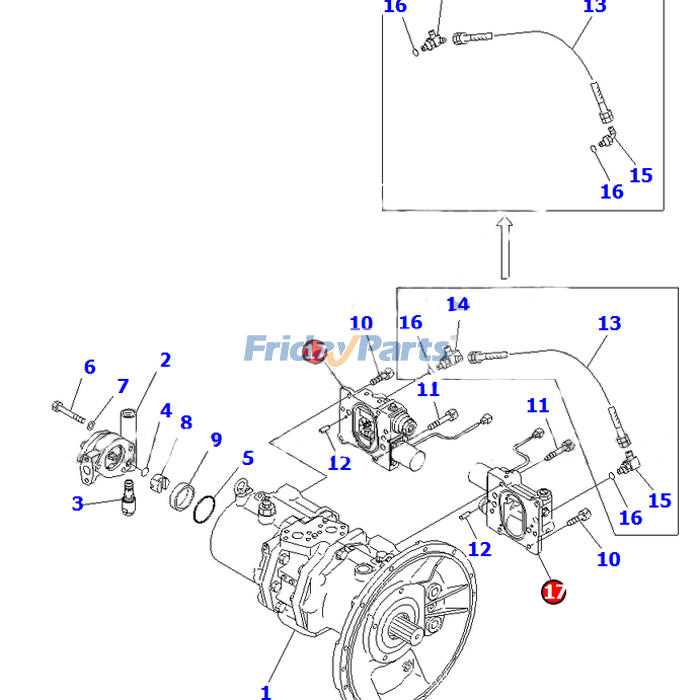 For Komatsu Excavator PC200-6 PC210-6 Regulator pump Servo valve ASS'Y 708-2L-03234