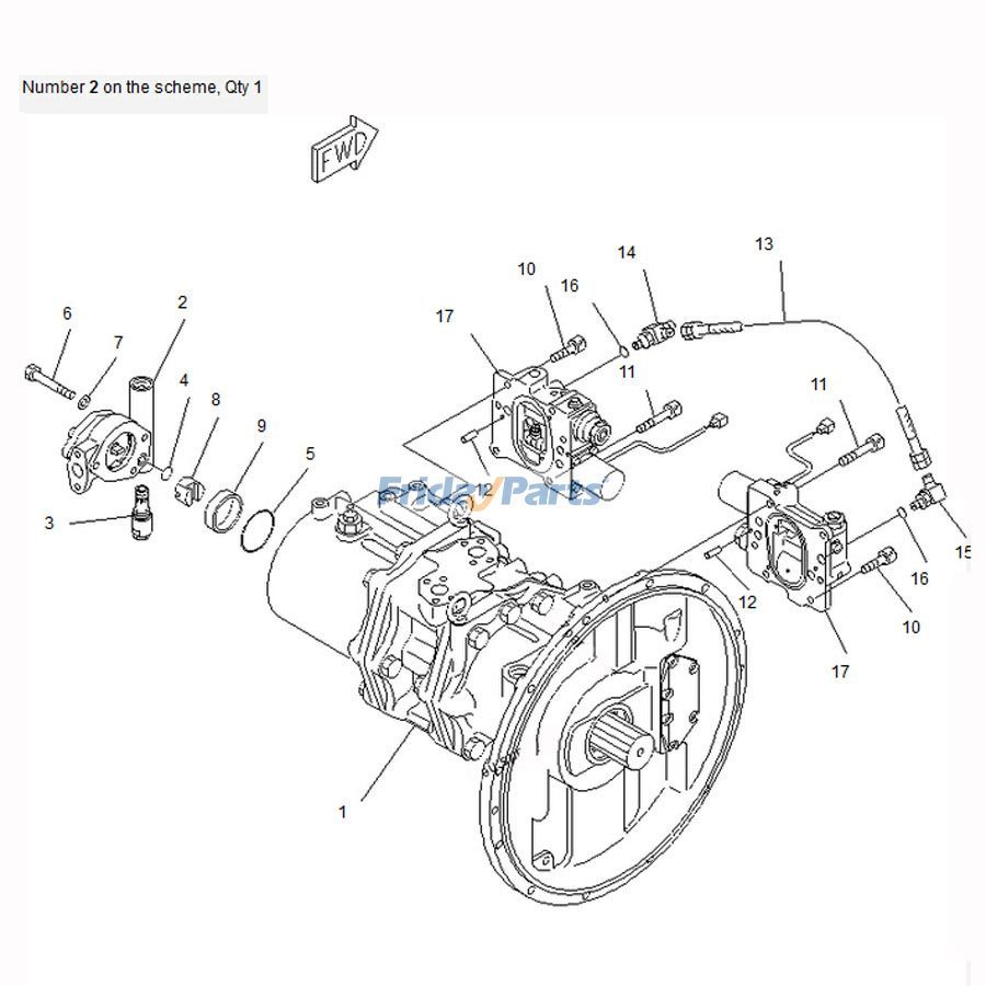 Bomba de engranajes para excavadora Komatsu PC300-6 PC350-6 PC400-6 704-24-26430 para Excavadora Para KOMATSU FridayParts