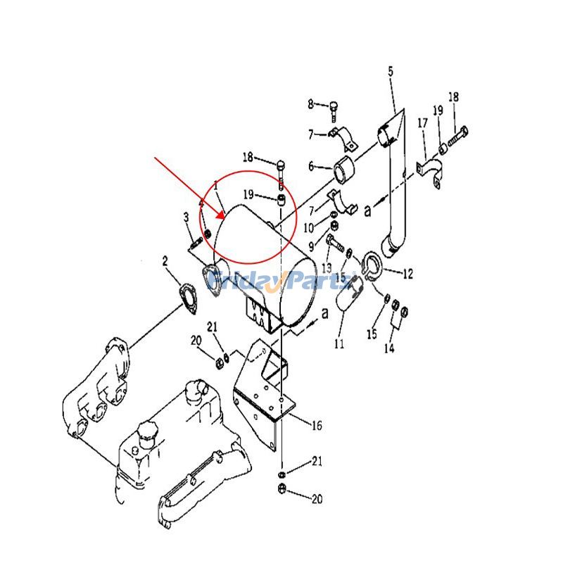Muffler Silencer for Engine,Excavator