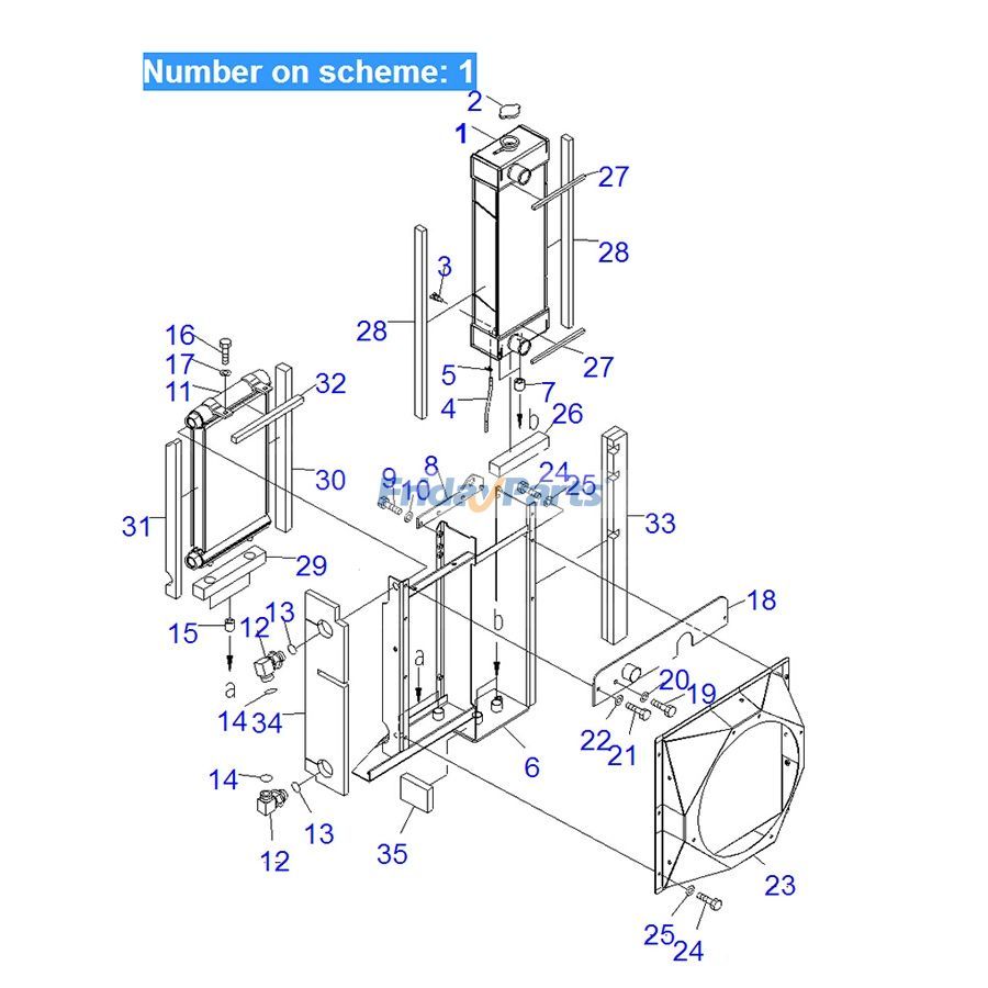 For Komatsu Excavator PC40MR-2 PC40MR-2-AC PC50MR-2 PC50MR-2-AC Water Tank Radiator ASS'Y 22M-03-21330