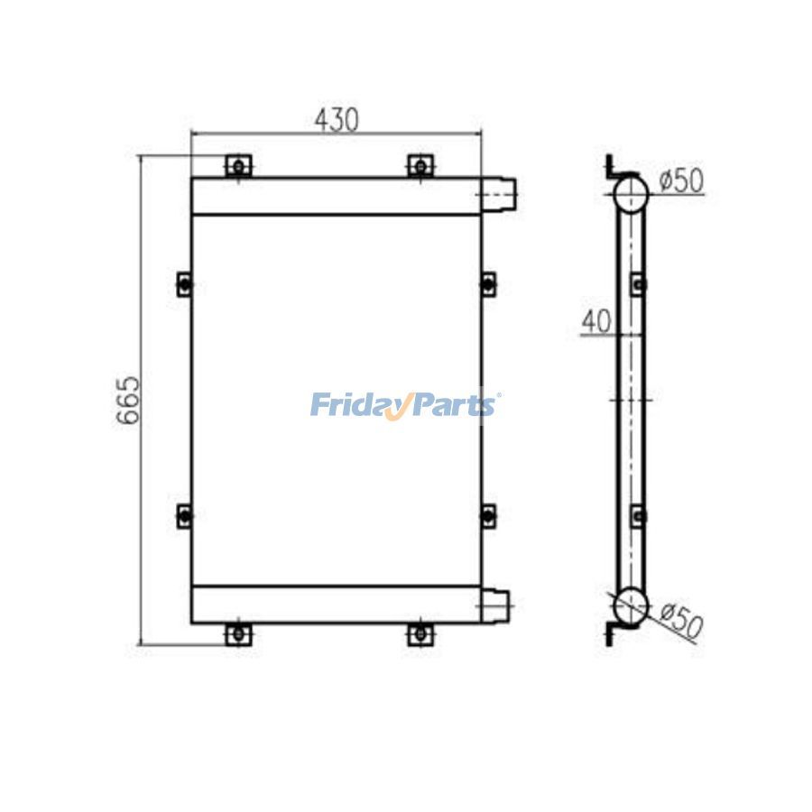 -B Refroidisseur d'huile hydrauliquepour Pelle