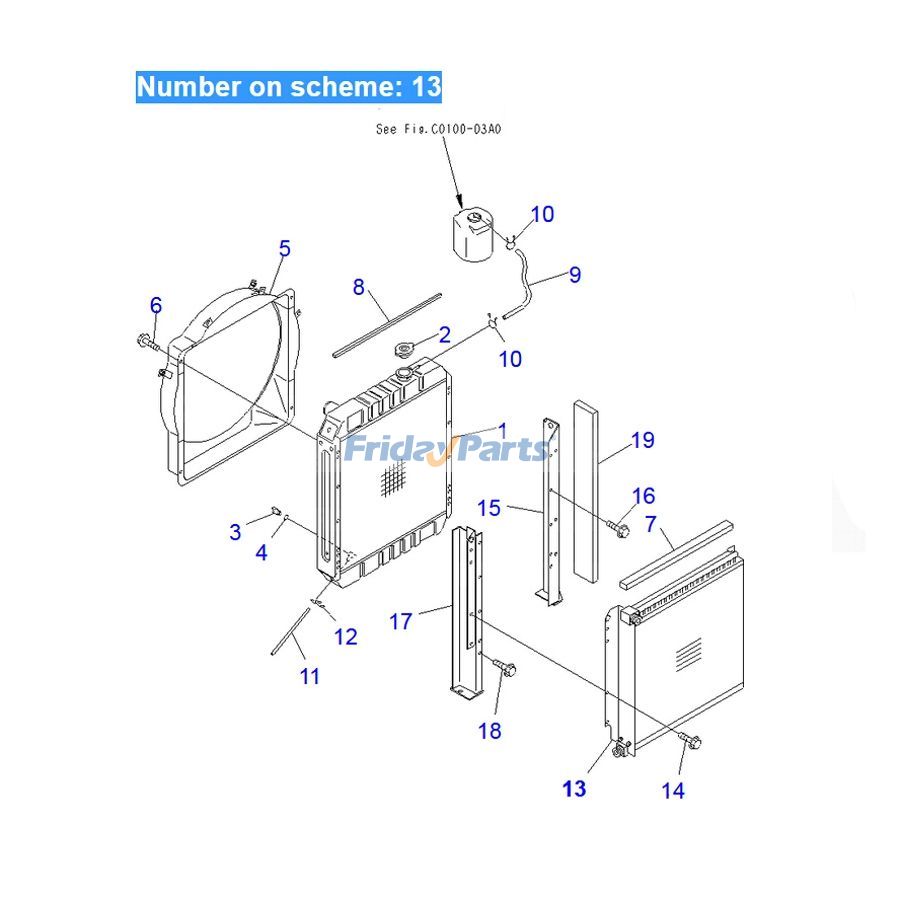 FridayParts PC78UU-5 Hydraulikölkühlerbaugruppe