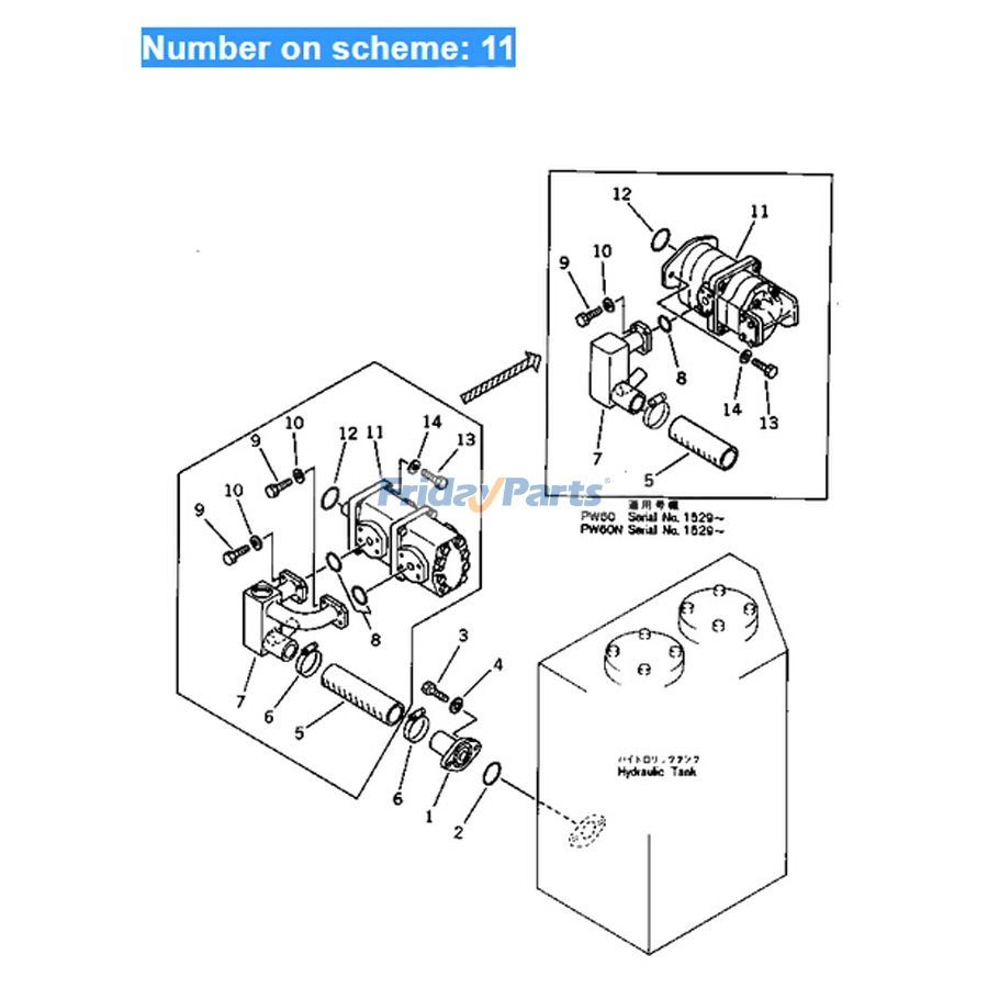 For Komatsu Excavator PW60-1 Hydraulic Pump 705-52-20010
