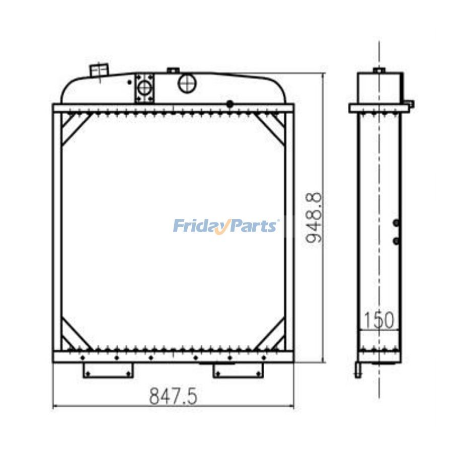 For Komatsu TY220 SD22 Water Tank Radiator Core ASS'Y