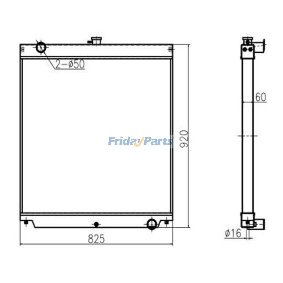 For Hitachi Excavator ZX180 Water Tank Radiator Core ASS'Y