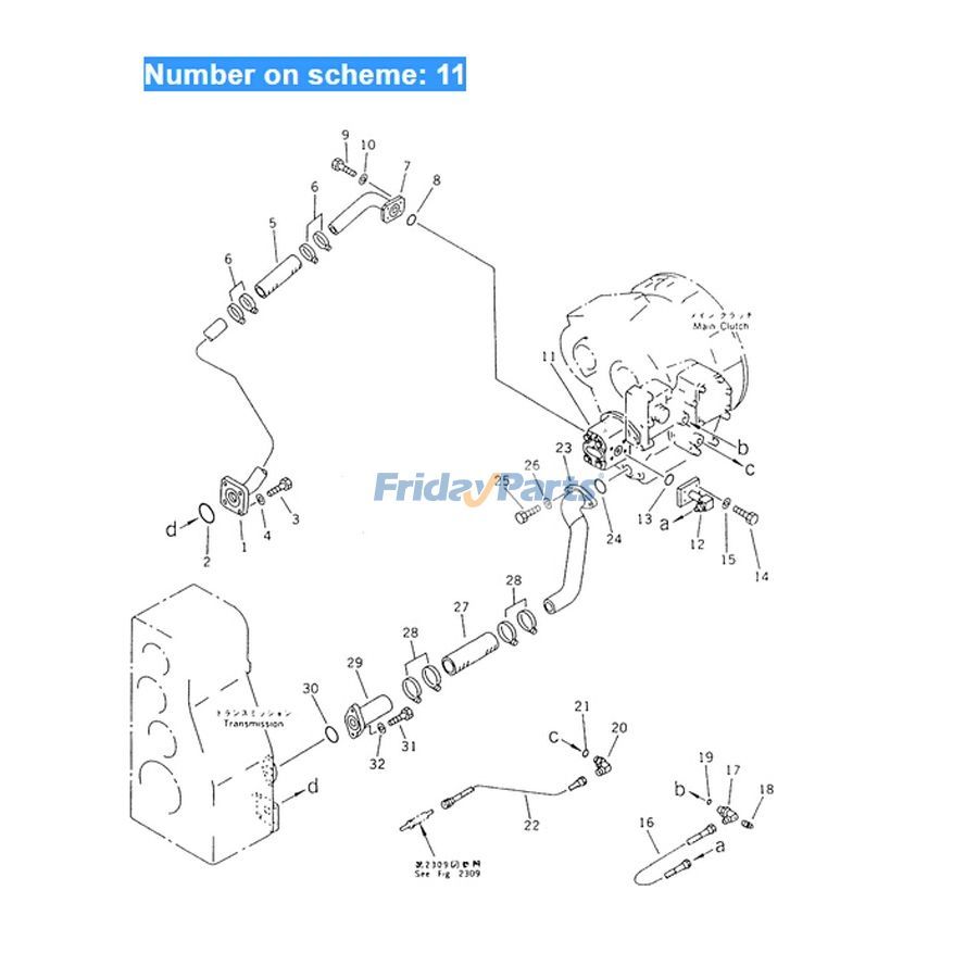 Bomba de engranajes hidráulica 23A-60-11400 para niveladora Komatsu GD510R-1 Para KOMATSU