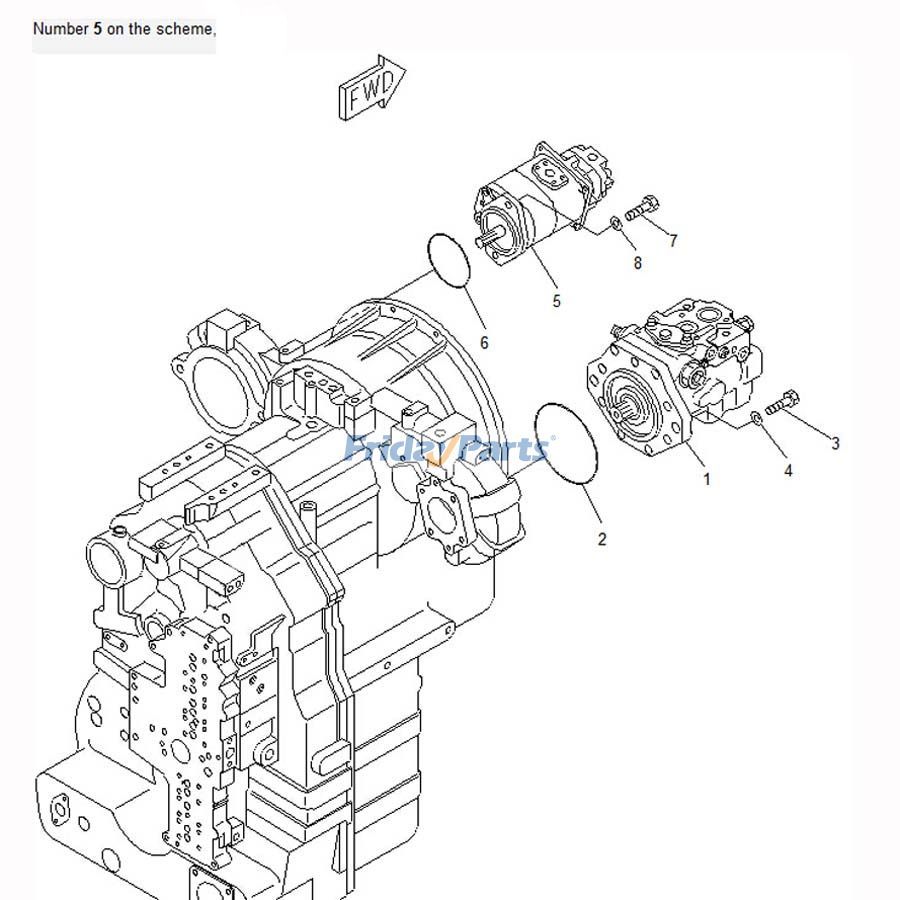 For Komatsu Grader GD555-3A GD555-3C GD655-3A GD655-3C Hydraulic Pump 705-52-21160